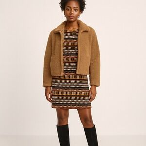 Mango Sheath Dress Size 8 Fall Multi Color Blue Yellow Orange Sheath Lined NWT